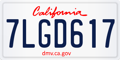CA license plate 7LGD617