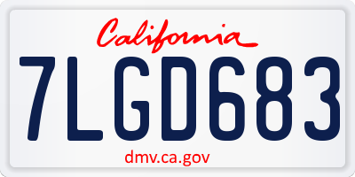 CA license plate 7LGD683