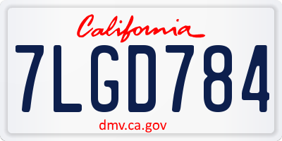 CA license plate 7LGD784