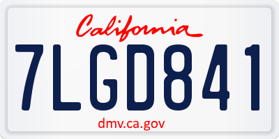 CA license plate 7LGD841