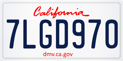 CA license plate 7LGD970
