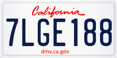 CA license plate 7LGE188