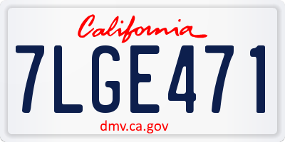 CA license plate 7LGE471