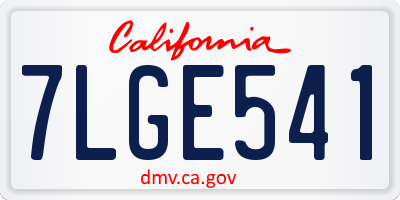 CA license plate 7LGE541