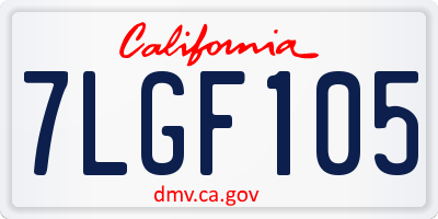CA license plate 7LGF105