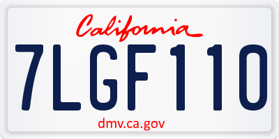 CA license plate 7LGF110