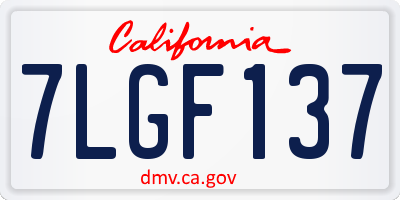 CA license plate 7LGF137