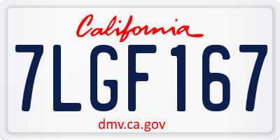 CA license plate 7LGF167
