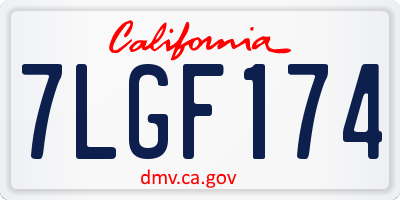 CA license plate 7LGF174