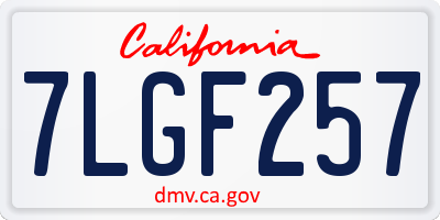 CA license plate 7LGF257