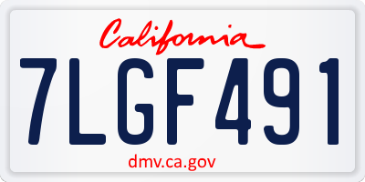 CA license plate 7LGF491