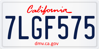 CA license plate 7LGF575