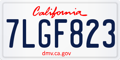 CA license plate 7LGF823