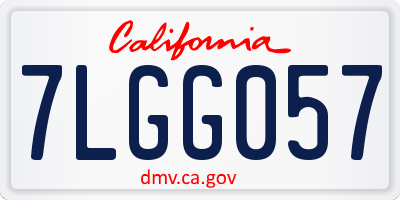 CA license plate 7LGG057