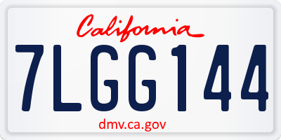 CA license plate 7LGG144