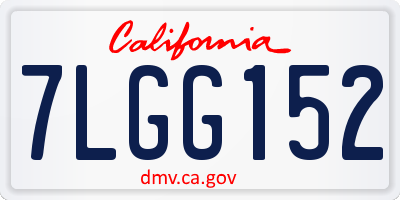CA license plate 7LGG152