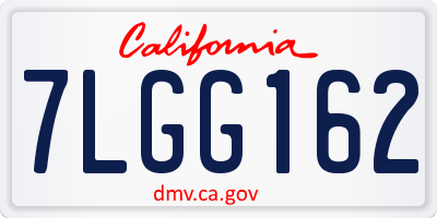 CA license plate 7LGG162