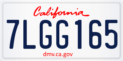CA license plate 7LGG165