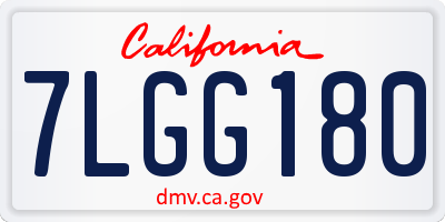 CA license plate 7LGG180