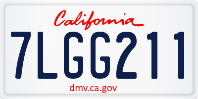 CA license plate 7LGG211