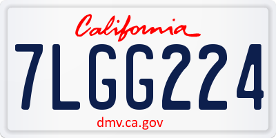 CA license plate 7LGG224