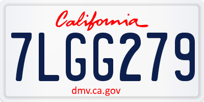 CA license plate 7LGG279