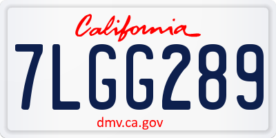 CA license plate 7LGG289