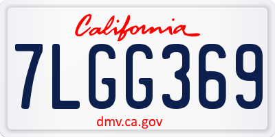CA license plate 7LGG369