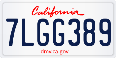 CA license plate 7LGG389