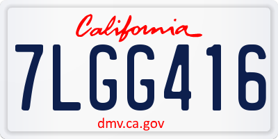CA license plate 7LGG416