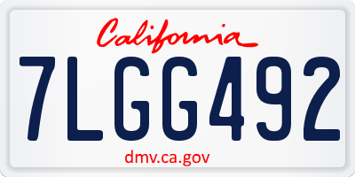 CA license plate 7LGG492