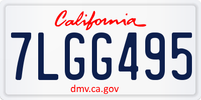 CA license plate 7LGG495
