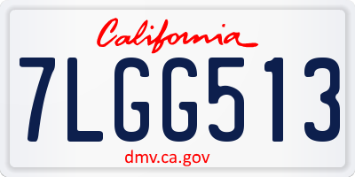 CA license plate 7LGG513