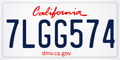 CA license plate 7LGG574