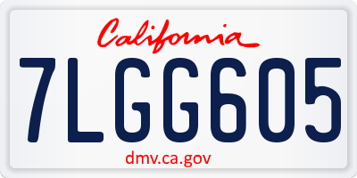 CA license plate 7LGG605