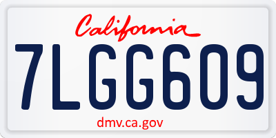 CA license plate 7LGG609