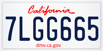 CA license plate 7LGG665