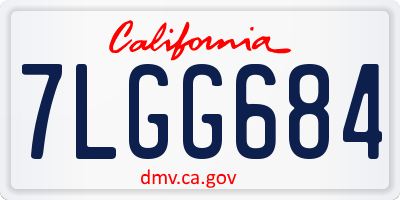 CA license plate 7LGG684