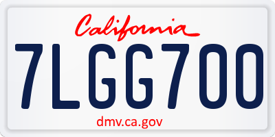 CA license plate 7LGG700