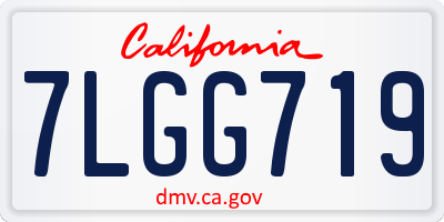 CA license plate 7LGG719