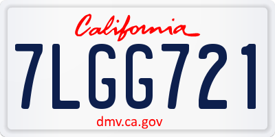 CA license plate 7LGG721