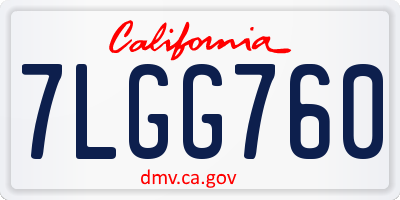CA license plate 7LGG760