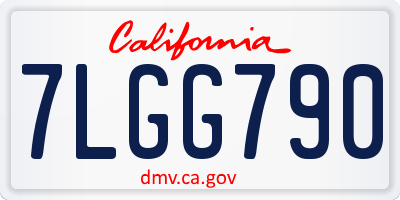CA license plate 7LGG790