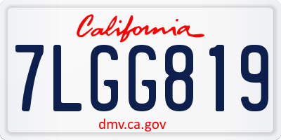 CA license plate 7LGG819