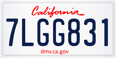 CA license plate 7LGG831