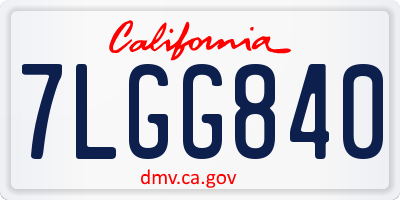 CA license plate 7LGG840
