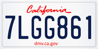 CA license plate 7LGG861