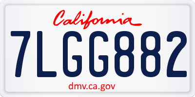 CA license plate 7LGG882