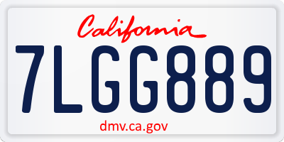 CA license plate 7LGG889