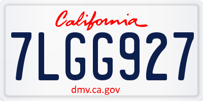 CA license plate 7LGG927